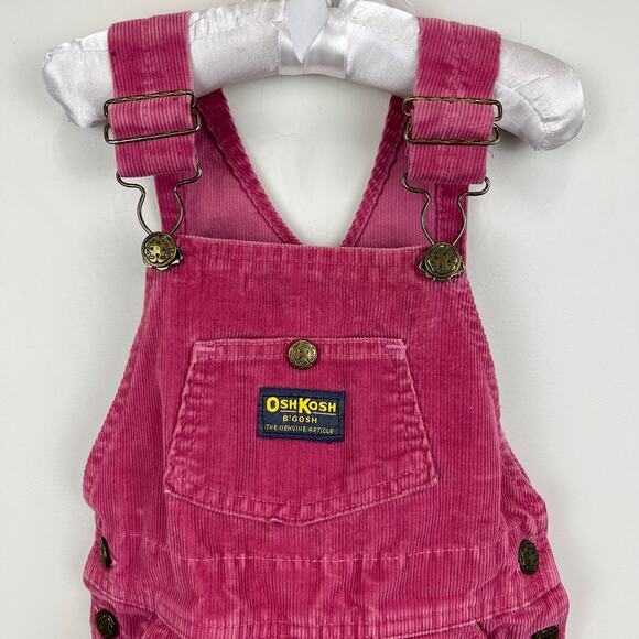 Vintage OshKosh B'gosh Red Corduroy Jumper Dress USA - Picture 1 of 6